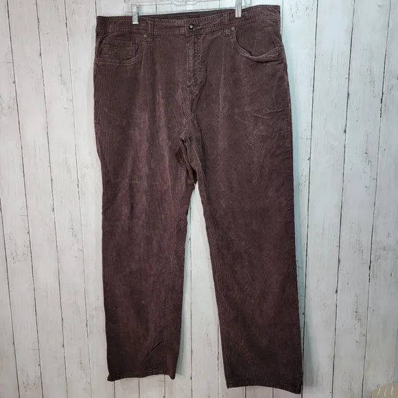 Prana Pants Prana Mens Slim Fit Sustainer Brown Corduroy Pants